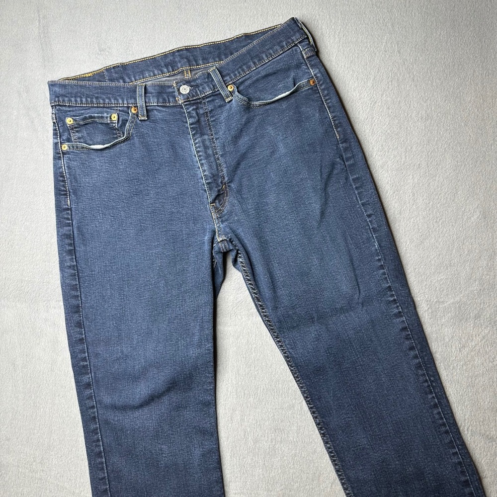 Levis 514 Straight Fit Mens 38x30 Dark Wash Blue Stretch Denim Jeans 00514-1283‎